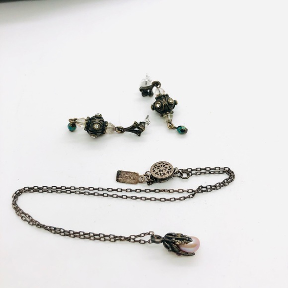 Vintage ORLY BARUCH Pearl Necklace & Rhinestone Earrings - Picture 9 of 17